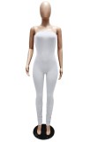 White Bodycon Strapless Sexy Stack Jumpsuit