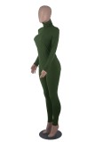 Blank Sexy Green High Neck Top and Pants Matching Set