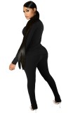 Blank Sexy Black High Neck Top and Pants Matching Set