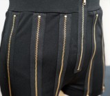 Black High Waisted Sexy Zipperd Slit Shorts