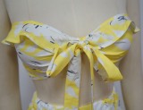 Yellow Floral Bandeau Top and Ruffle Pants 2PCS Set