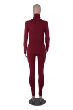 Blank Sexy Red High Neck Top and Pants Matching Set