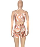 Sexy Cami Crop Top and Shorts Colorful Two Pieces