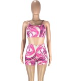 Sexy Cami Crop Top and Shorts Colorful Two Pieces