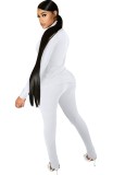 Blank Sexy White High Neck Top and Pants Matching Set