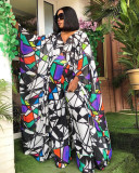 African Floral Print Long Cardigan and Wide Pants Two Piece Set