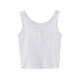 Solid White Ribbed Tank Top