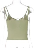 Green O-Rings Sexy Hollow Out Cami Top