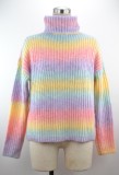 Turtleneck Long Sleeve Colorful Pullover Sweater