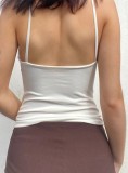 White O-Rings Sexy Hollow Out Cami Top
