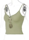 Green O-Rings Sexy Hollow Out Cami Top