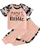 Kids Girl Pink Print Shirt and Pants 2pc Set