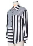 Mix Stripes Casual Long Sleeve Blouse