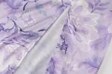 Print Purple Side Slit Cross Back Long Dress