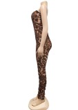 Sexy Leopard Strapless Stack Jumpsuit(without Belt)