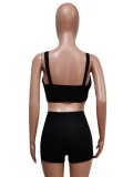 Fitness Black Bra and Shorts Two Piece Set