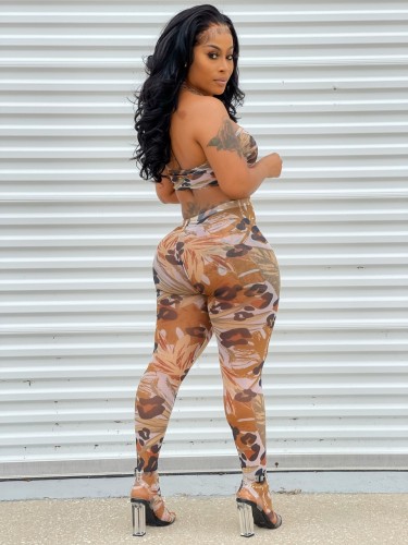 Sexy Print Bra Top and Pants Bodycon 2PCS Set