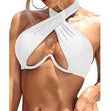 Two Way White Sexy V-Bar Bikini Top