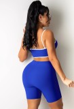 Blue Sexy Cut Out Cami Slim Fit Rompers