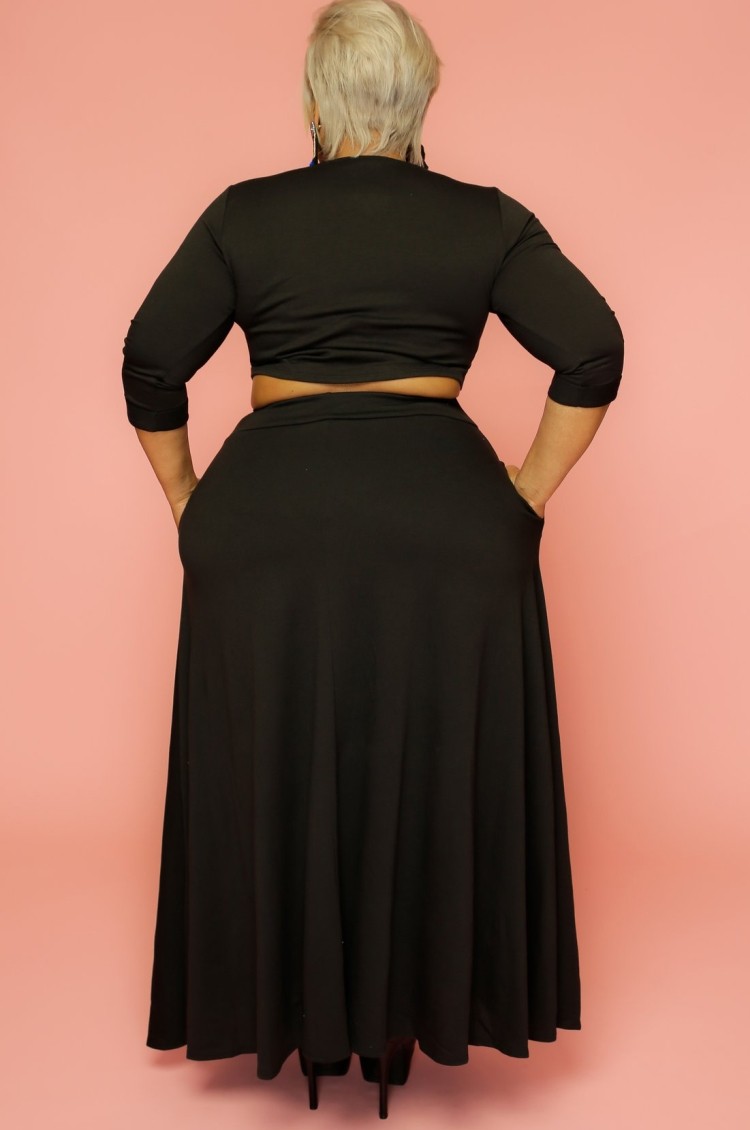 maxi skirt and crop top plus size