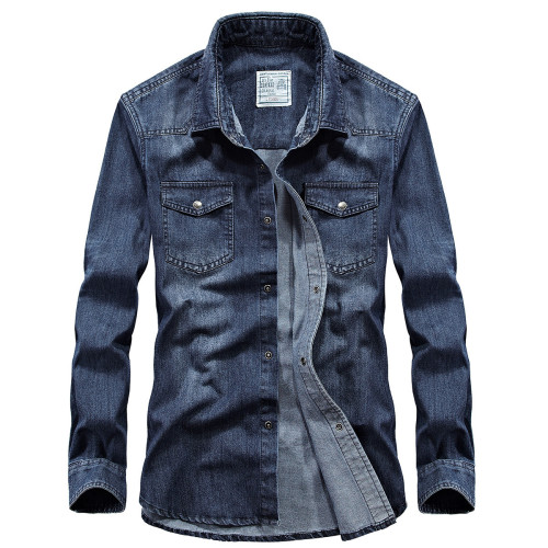 Mens Retro Blue Denim Jacket