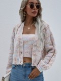 Multicolor Sweater Tank Top and Coat Two Piece Set