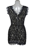 Black Deep-V Sleeveless Lace Slim Fit Dress