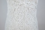 White Deep-V Sleeveless Lace Slim Fit Dress