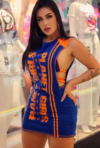 Printed Blue Sleeveless Mini Dress with Matching Halter Bra