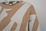 Khaki Stripes Long Sleeve Pullover Sweater