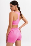 Pink Sports Tank Top and Shorts Two Piece Set