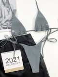 Grey Halter Bikini 2PCS Set