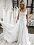 White Cami A-Lline Backless Wedding Dress