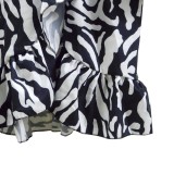 Zebra Striped Flare Sleeve Flounce Mini Dress