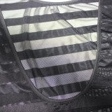 Plus Size Black Stripes  See Through Maxi Bodycon Dress