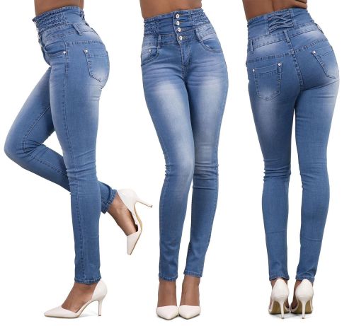 High Waisted Light Blue Tight Jeans