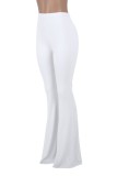 White High Waist Flare Slim Fit Trousers
