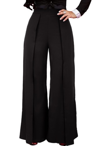 Black High Waist Wide Trousers