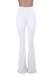 White High Waist Flare Slim Fit Trousers