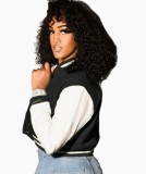 Color Block Button Up Drop Shoulder Long Sleeves Baseball Jacket