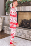 Christmas Print Long Sleeves O-Neck Pajama for Daddy Two Piece Set