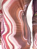 Wavy Stripes Print See through Long Dress