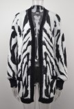 Black Leopard Print Long Sleeves Sweater Cardigan