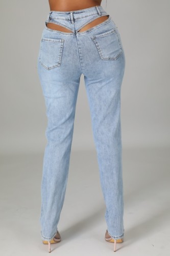 Light Blue High Wasit Bodycon Jeans