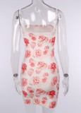Floral Cami White Sheath Mini Dress