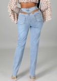 Light Blue High Wasit Bodycon Jeans