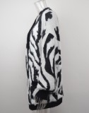 Black Leopard Print Long Sleeves Sweater Cardigan