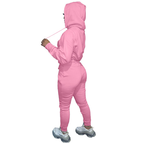 Winter Warm Pink Causal Sweatsuits