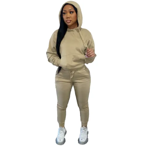 Winter Warm Khaki Causal Sweatsuits