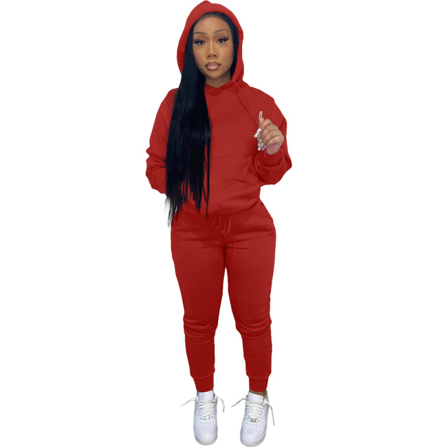 Winter Warm Red Causal Sweatsuits